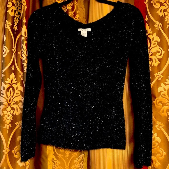 Black Sparkle Top - Long Sleeve - Size small - Picture 1 of 5